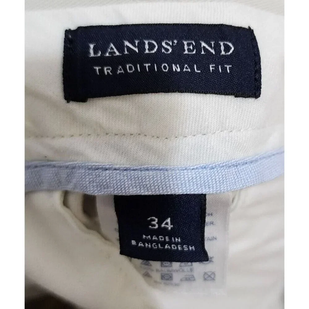 Lot of 3 Lands' End Traditional Fit Chino Shorts Size‎ 34 100% Cotton